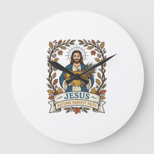 Jesus Autumn Harvest Faith Jesus Autumn Harvest Ch Large Clock