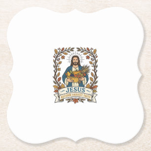 Jesus Autumn Harvest Faith Jesus Autumn Harvest Ch Paper Coaster