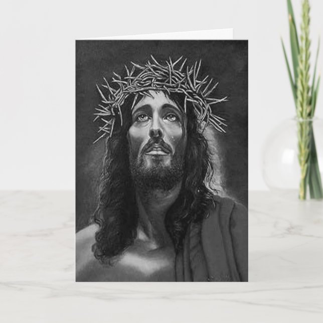 Jesus B&W Greeting card (Front)