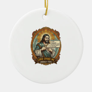 Jesus Bad Autocorrect Message Boss Embarrassing Wo Ceramic Tree Decoration