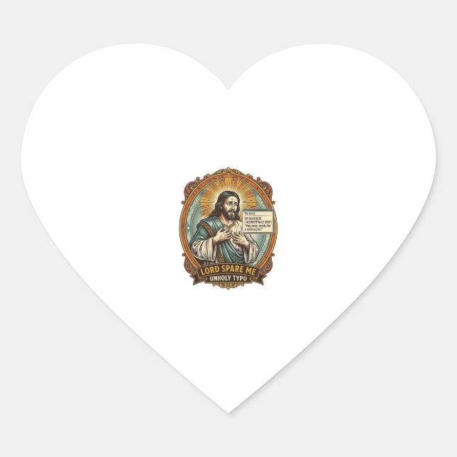 Jesus Bad Autocorrect Message Boss Embarrassing Wo Heart Sticker (Front)