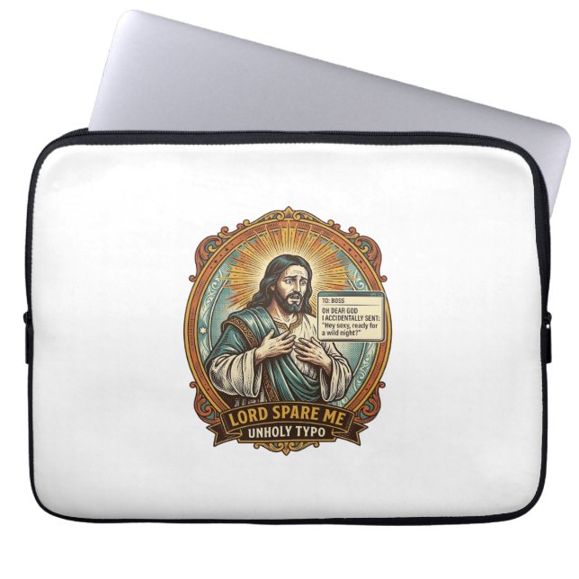 Jesus Bad Autocorrect Message Boss Embarrassing Wo Laptop Sleeve (Front)