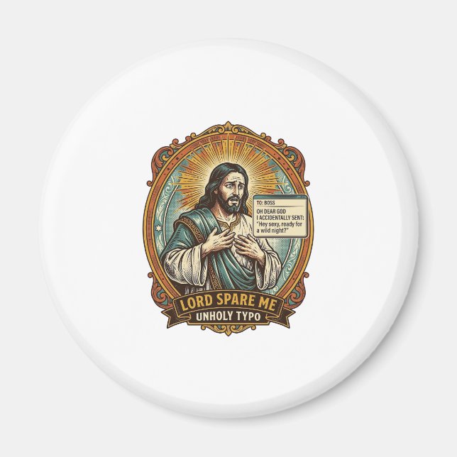 Jesus Bad Autocorrect Message Boss Embarrassing Wo Magnet (Front)