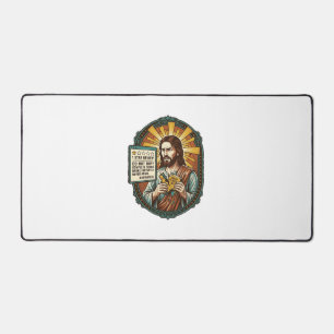 Jesus Bad Influencer Product Review Fail Social Me Desk Mat
