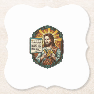 Jesus Bad Influencer Product Review Fail Social Me Paper Coaster