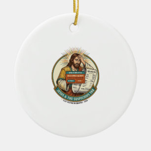 Jesus Bank Card Blocked Suspicious Bar Tab Fraud H Ceramic Tree Decoration