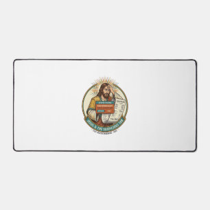 Jesus Bank Card Blocked Suspicious Bar Tab Fraud H Desk Mat