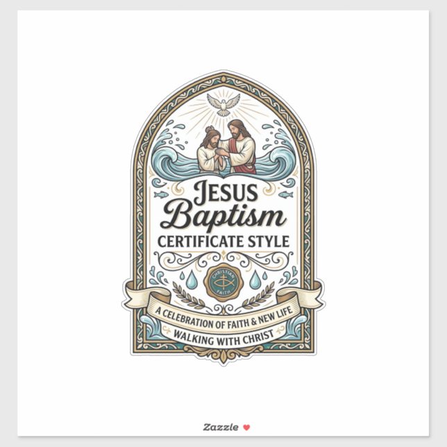 Jesus Baptism Certificate Style Jesus Baptism Cert (Sheet)