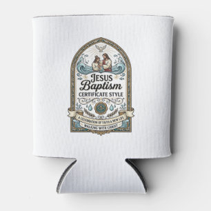 Jesus Baptism Certificate Style Jesus Baptism Cert Can Cooler