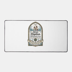 Jesus Baptism Certificate Style Jesus Baptism Cert Desk Mat