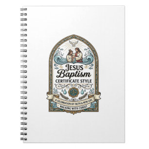 Jesus Baptism Certificate Style Jesus Baptism Cert Notebook