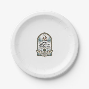 Jesus Baptism Certificate Style Jesus Baptism Cert Paper Plate