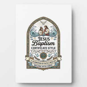 Jesus Baptism Certificate Style Jesus Baptism Cert Plaque