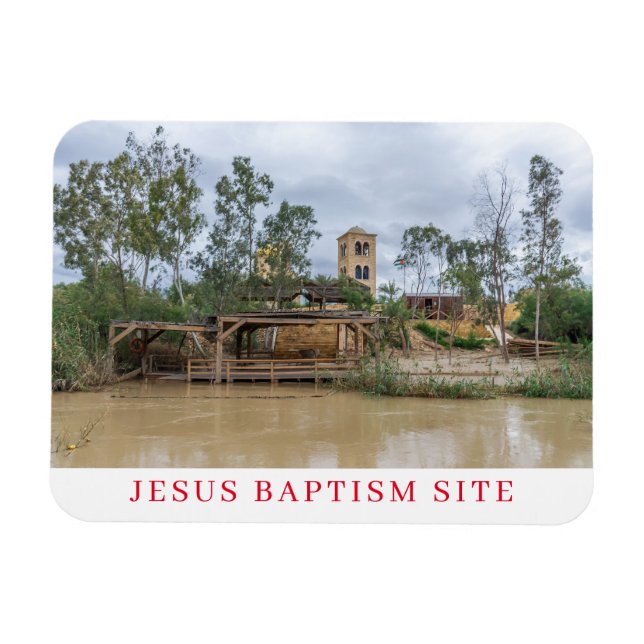 Jesus Baptism Site view fridge magnet (Horizontal)