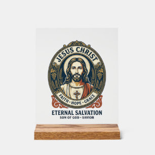 Jesus Barber Mens Grooming Graphic Tee Christian A Acrylic Sign