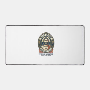 Jesus Barber Mens Grooming Graphic Tee Christian A Desk Mat