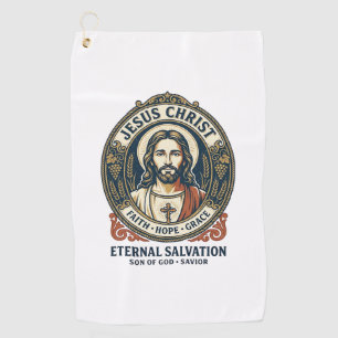 Jesus Barber Mens Grooming Graphic Tee Christian A Golf Towel