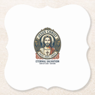 Jesus Barber Mens Grooming Graphic Tee Christian A Paper Coaster