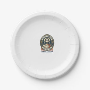 Jesus Barber Mens Grooming Graphic Tee Christian A Paper Plate
