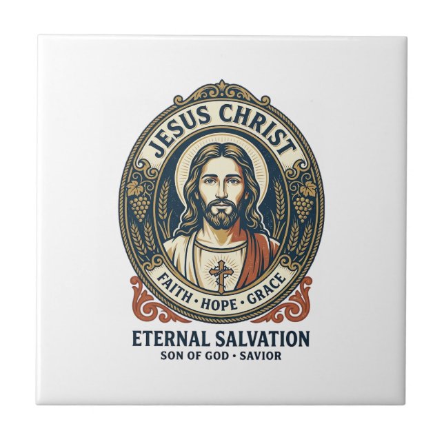 Jesus Barber Mens Grooming Graphic Tee Christian A Tile (Front)