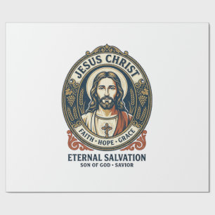 Jesus Barber Mens Grooming Graphic Tee Christian A Wrapping Paper
