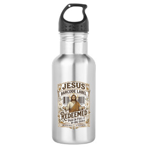 Jesus Barcode Label Redeemed Jesus Barcode Redeeme 532 Ml Water Bottle