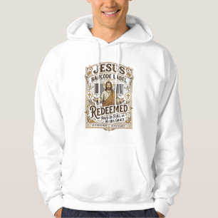 Jesus Barcode Label Redeemed Jesus Barcode Redeeme Hoodie