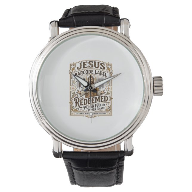 Jesus Barcode Label Redeemed Jesus Barcode Redeeme Watch (Front)
