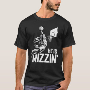Jesus Basketball He Is Rizzin' Funny Christian  T-Shirt
