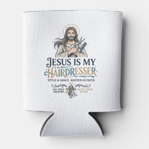 Jesus Beauty Salon Hairstylist T-Shirt Inspiration Can Cooler