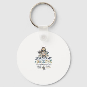 Jesus Beauty Salon Hairstylist T-Shirt Inspiration Key Ring