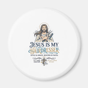 Jesus Beauty Salon Hairstylist T-Shirt Inspiration Magnet