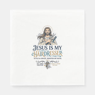 Jesus Beauty Salon Hairstylist T-Shirt Inspiration Napkin