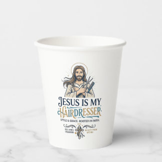 Jesus Beauty Salon Hairstylist T-Shirt Inspiration Paper Cups