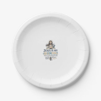 Jesus Beauty Salon Hairstylist T-Shirt Inspiration Paper Plate