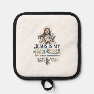 Jesus Beauty Salon Hairstylist T-Shirt Inspiration Pot Holder