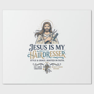 Jesus Beauty Salon Hairstylist T-Shirt Inspiration Wrapping Paper