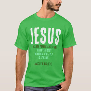 JESUS Began To Preach. Christmas Tree Green Colour T-Shirt