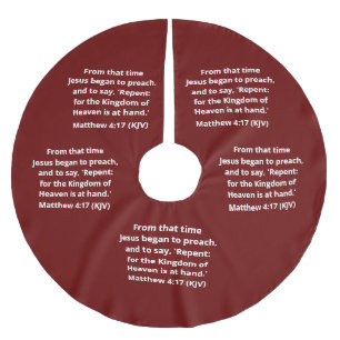 JESUS Began To Preach: Repent - Modern Christmas Brushed Polyester Tree Skirt