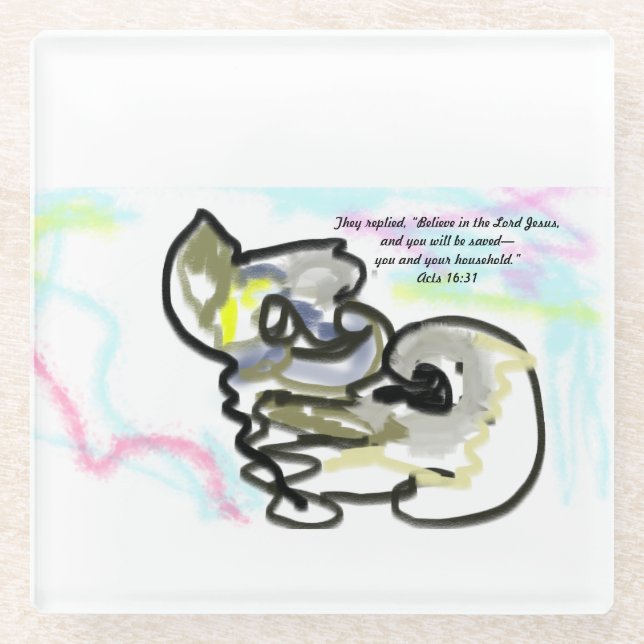 jesus believe  glass coaster (Front)