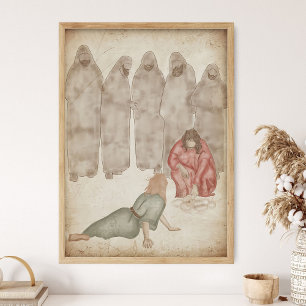 Jesus bent down and wrote with his finger on the  poster