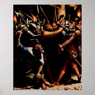 Jesus betrayed by Judas Iscariot Poster
