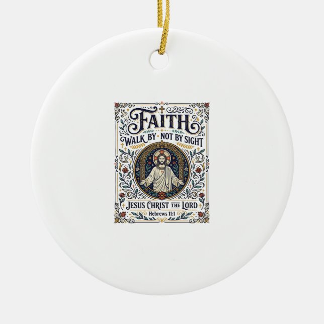 Jesus Bible Journalling Scripture Art Shirt Christ Ceramic Tree Decoration (Front)