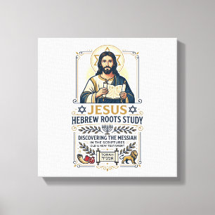 Jesus Bible Languages Hebrew Greek Nerd Shirt Fait Canvas Print