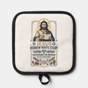 Jesus Bible Languages Hebrew Greek Nerd Shirt Fait Pot Holder
