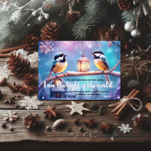 Jesus Bible Verse Chickadees Christian Christmas Holiday Card