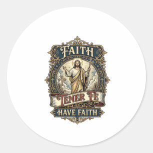Jesus Bilingual Multicultural Families Shirt Faith Classic Round Sticker