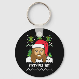 Jesus Birthday Boy Ugly Christmas Style  Key Ring