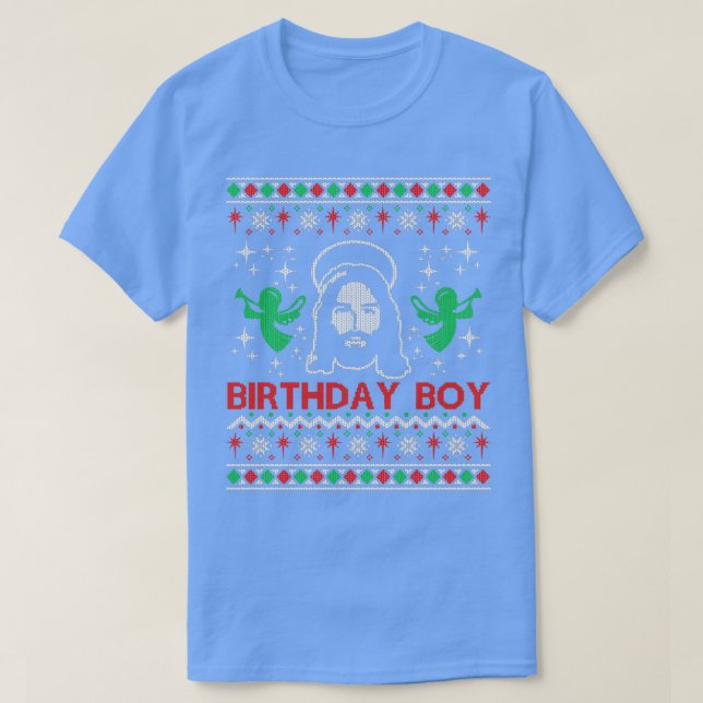 Jesus Birthday Boy Ugly Christmas Sweater  (Design Front)