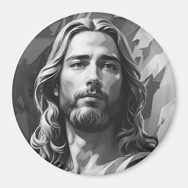 Jesus Black and White Magnet (Front)